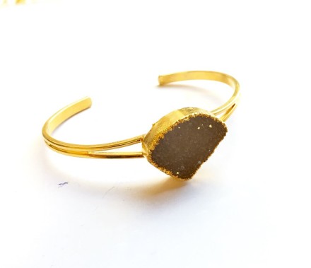 Single Gray Druzy Bangle